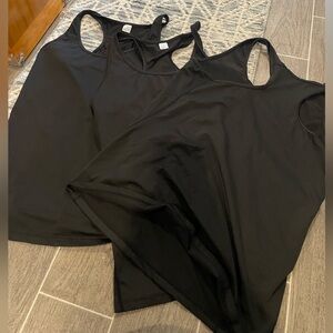 Set of 3 Black Racerback Tank Tops